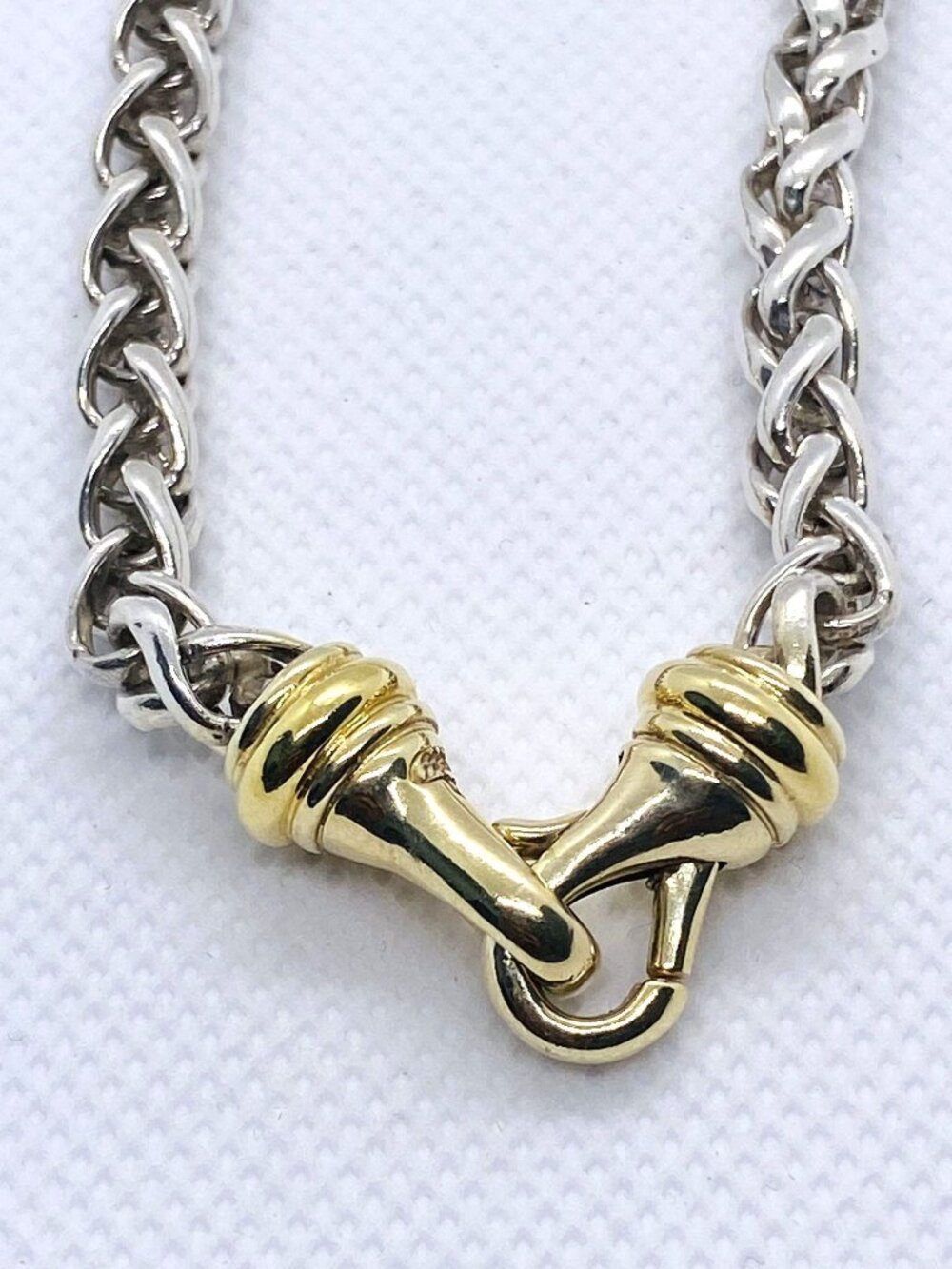 David Yurman Wheat Link Necklace Sterling Silver 925 14k Gold  16.25
